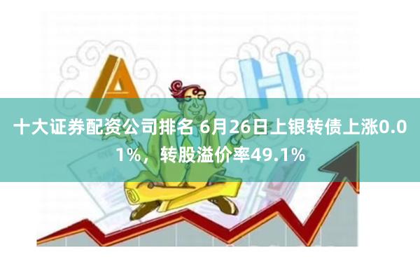 十大证券配资公司排名 6月26日上银转债上涨0.01%，转股溢价率49.1%